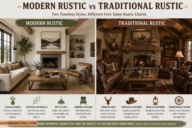 modern rustic vs traditional rustic decor