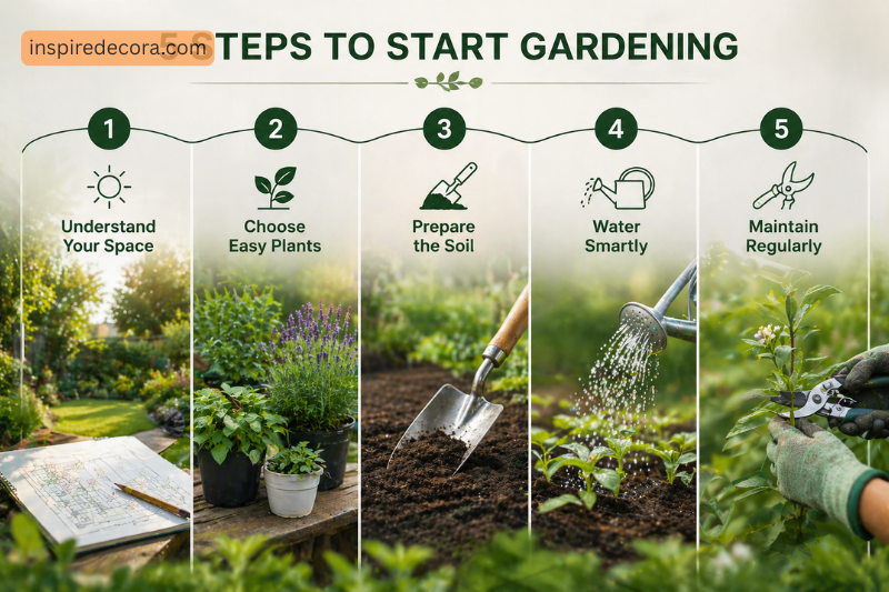 step-by-step how to start gardening beginner guide