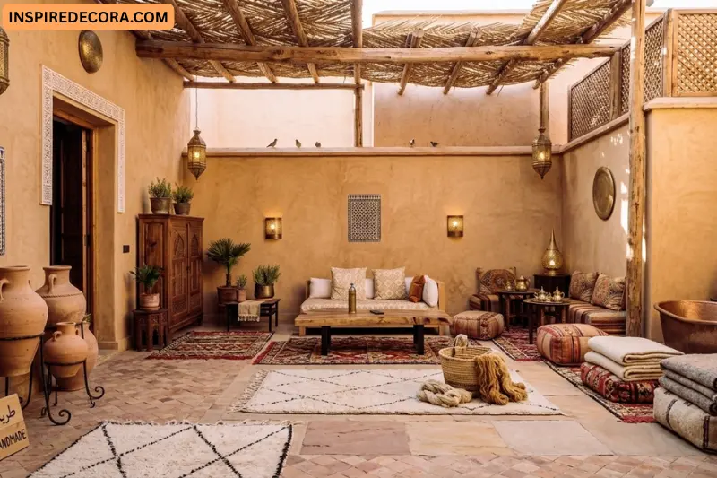 use handmade and natural materials moroccan home decore