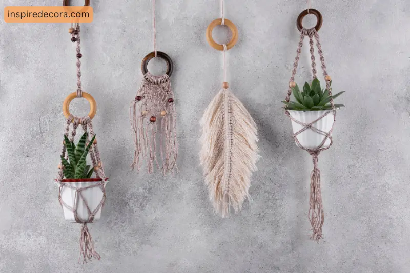 2. woven wall hangings or macramé art