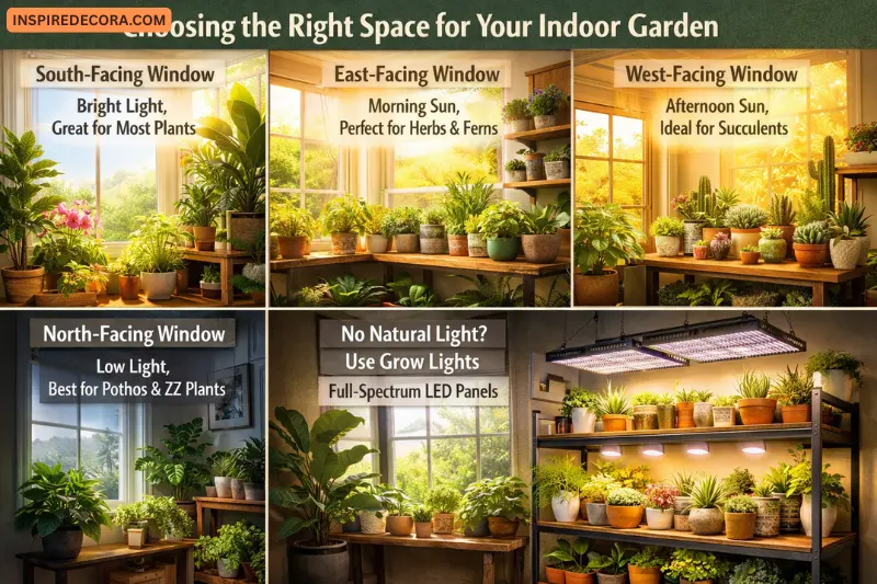choosing the right space for your indoor garden