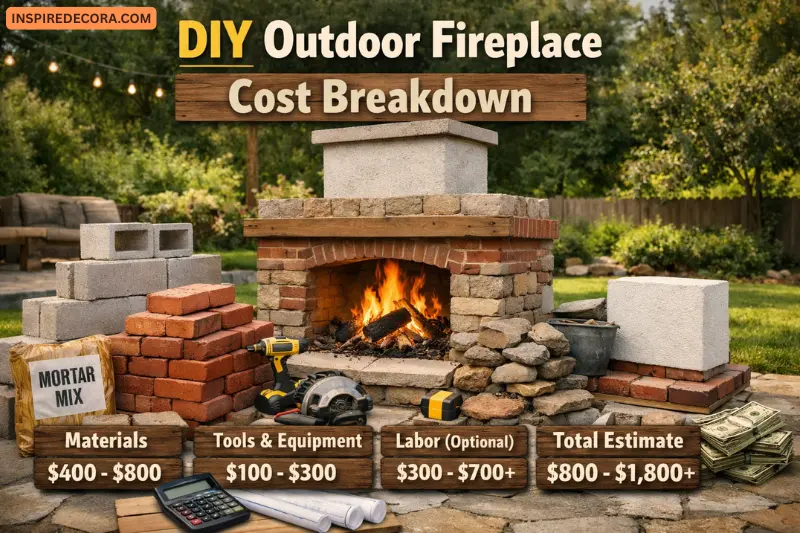 diy outdoor fireplace cost breakdown