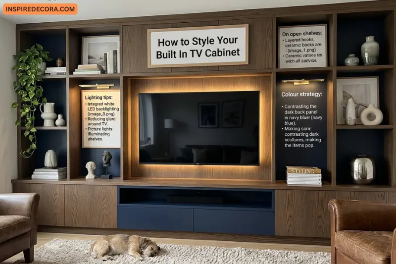how to style your built in tv cabinet