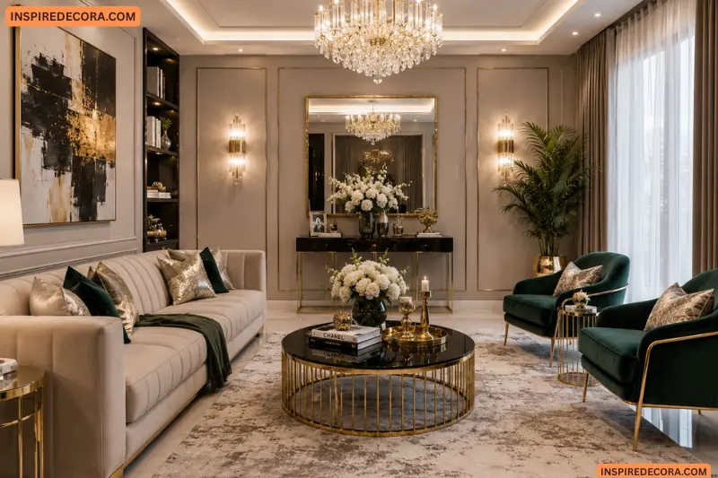 living room glam styling