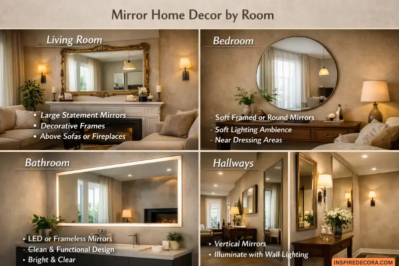 mirror home decor by room