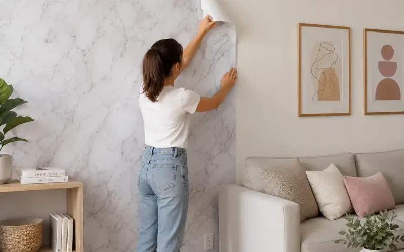 peel-and-stick wallpaper for easy makeovers