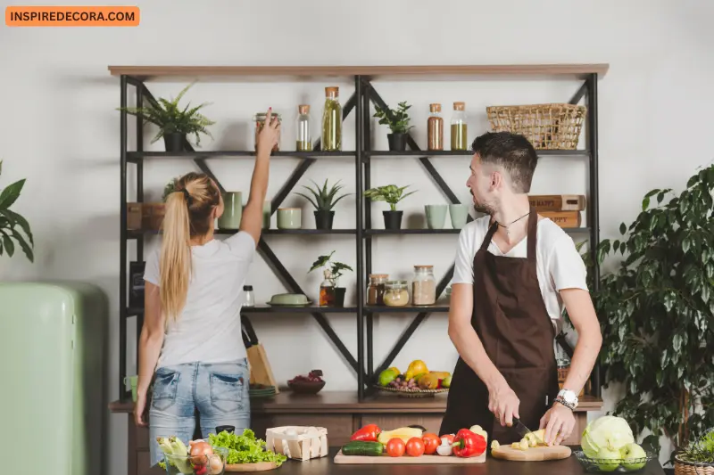 walk-in pantry with built-in cabinets