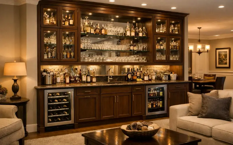 built-in home bar