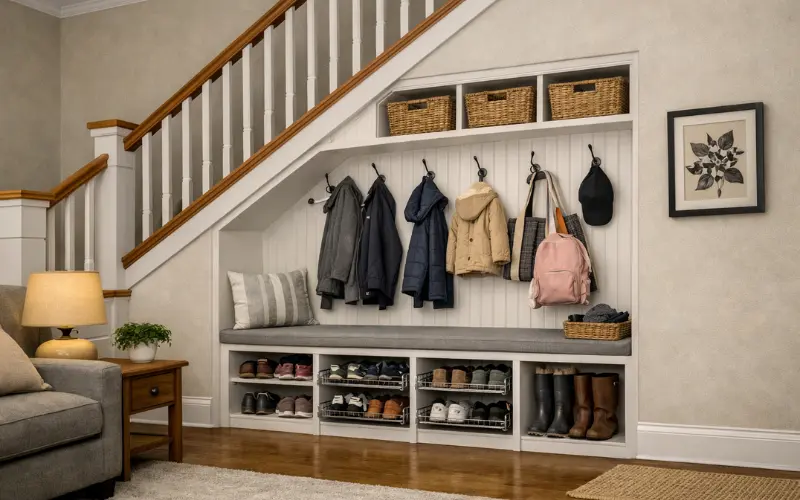 coat and shoe mudroom zone