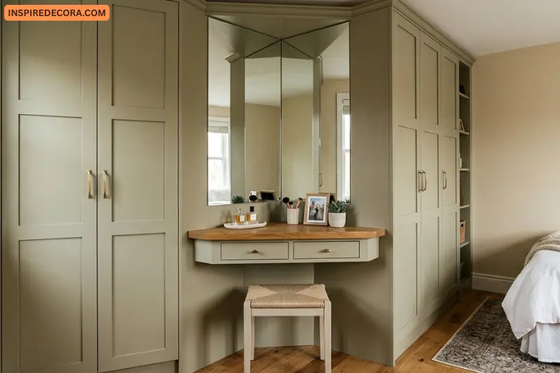 corner cupboards with built-in dressing tables