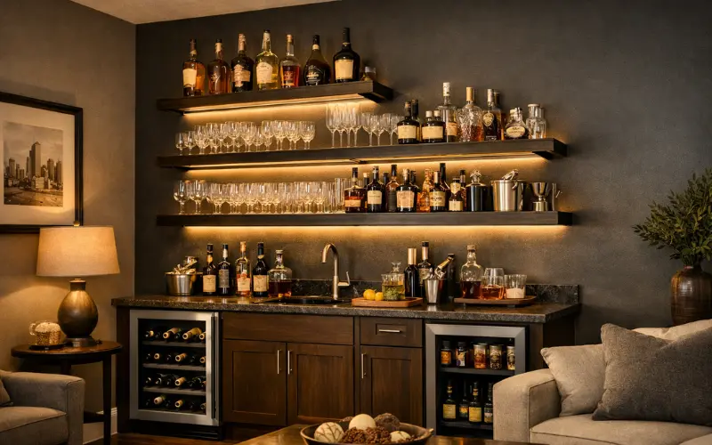 floating shelf bar