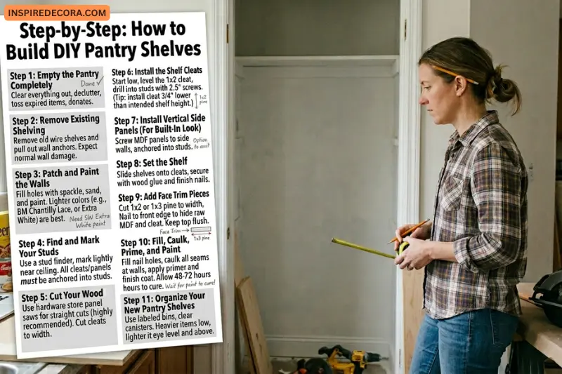 how to build diy pantry shelves