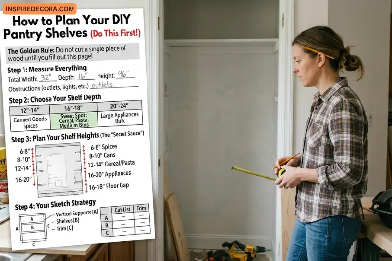 how to plan your diy pantry shelves