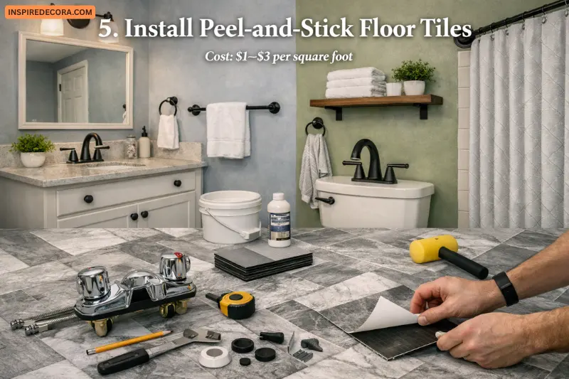 install peel-and-stick floor tiles