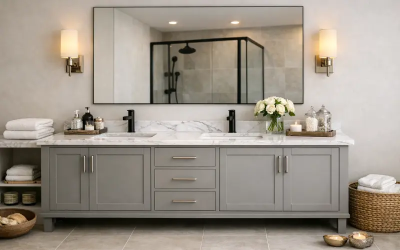 marble-top vanity for timeless elegance
