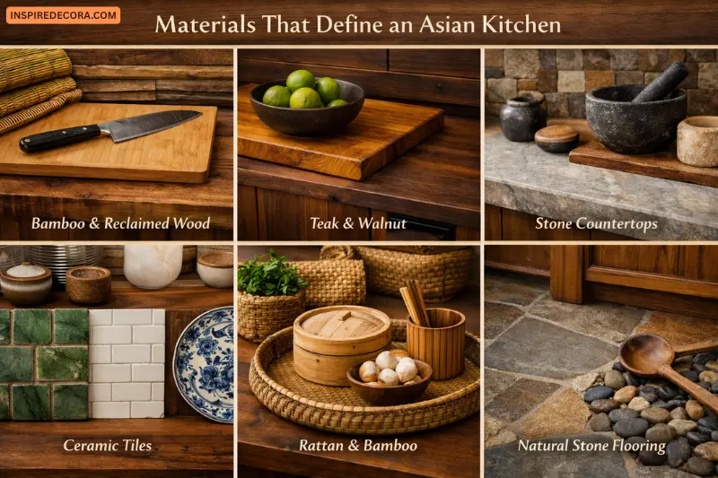 materials that define an asian kitchen