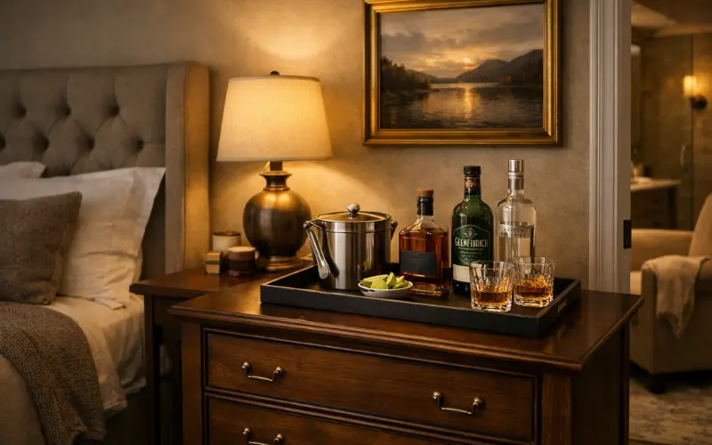 mini bar in the bedroom or study