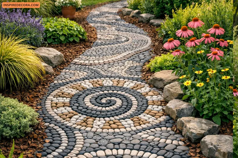 pebble mosaic path