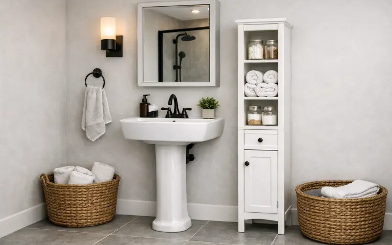 pedestal sink for small bathrooms