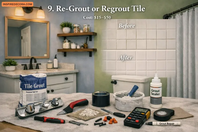 re-grout or regrout tile