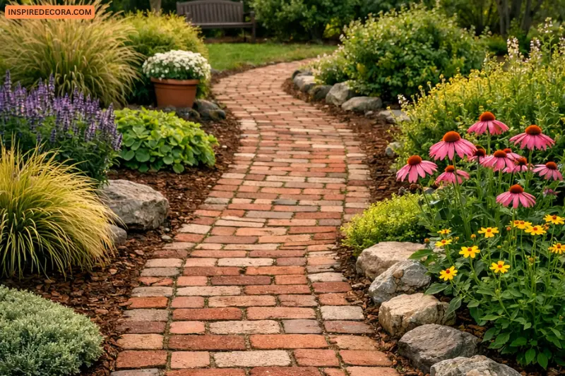 recycled brick path
