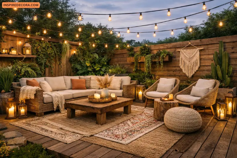 rustic or boho terrace design