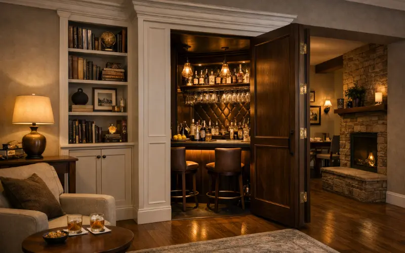 speakeasy-style hidden bar