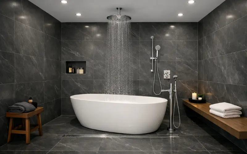 the freestanding tub setup
