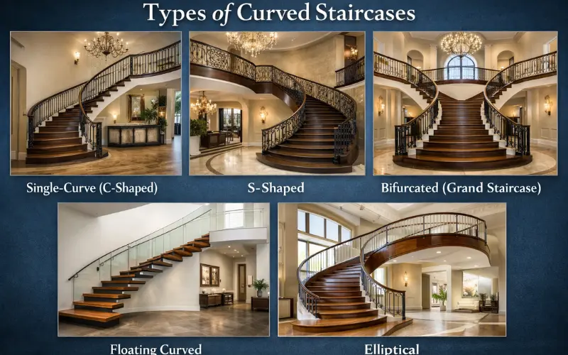 types of curved staircases