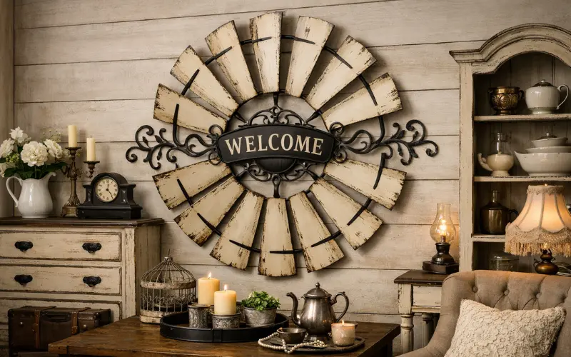 vintage and antique windmill decor