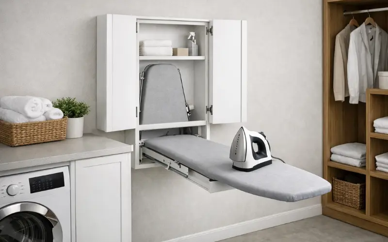 wall-mounted fold out ironing board cabinet