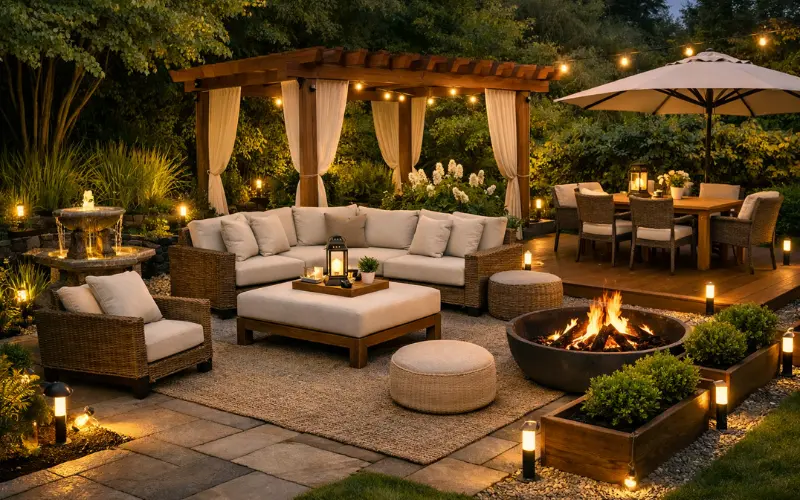 bring in a fire or water feature