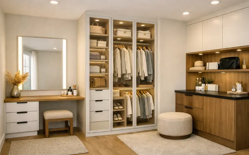 color and material choices that open up the room