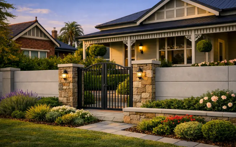 concrete and stone fencing