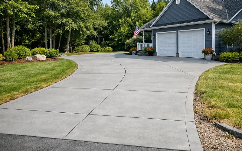 concrete driveway material