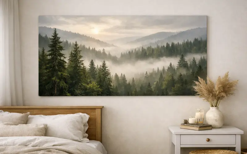 forest wall art for a cozy atmosphere