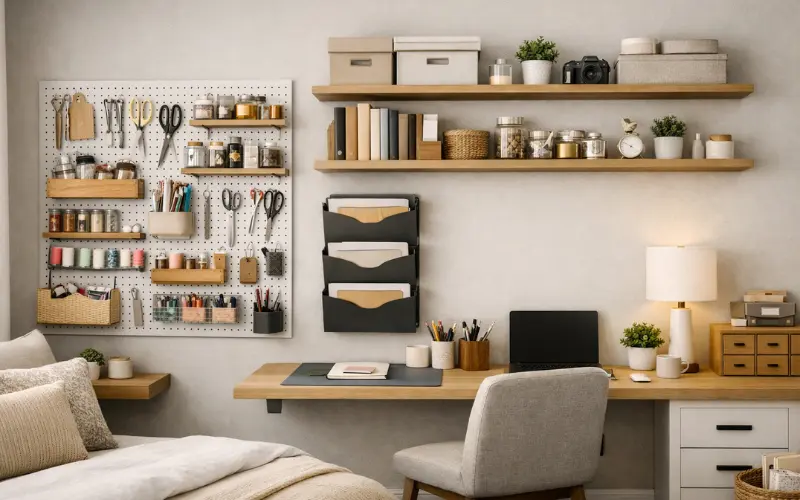 home office or craft room wall storage