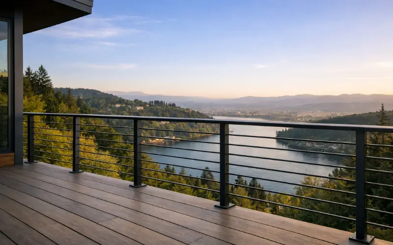 horizontal metal bar railing