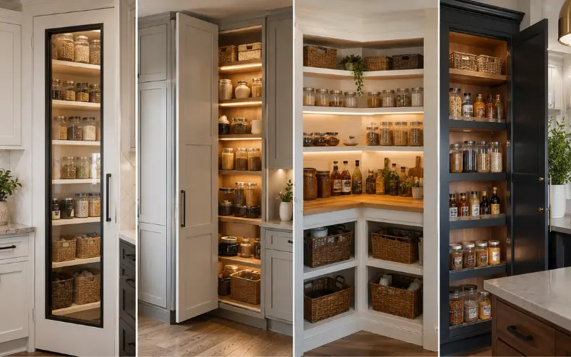 modern corner pantry ideas for a clean updated look