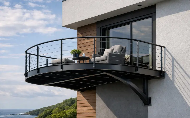 steel cantilevered balcony