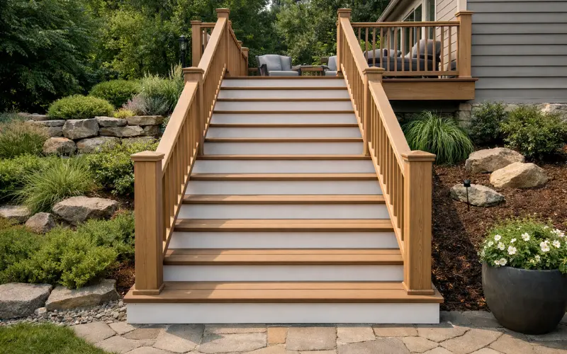 straight layout concrete staircase