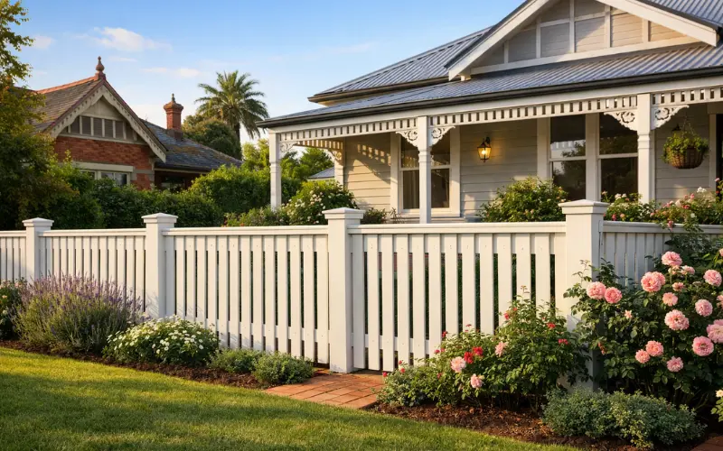 timber picket fencing