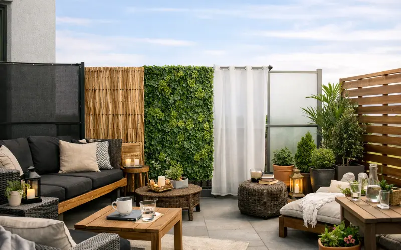 types of balcony privacy screen materials