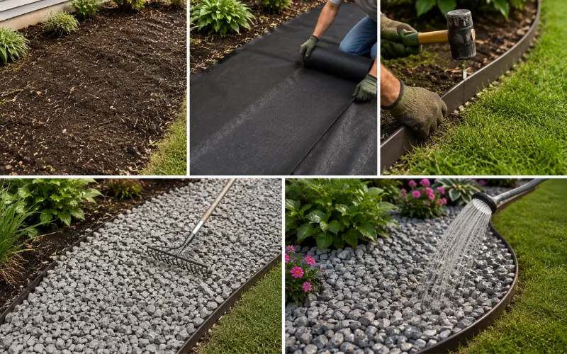installing gardening rocks without redoing it next year
