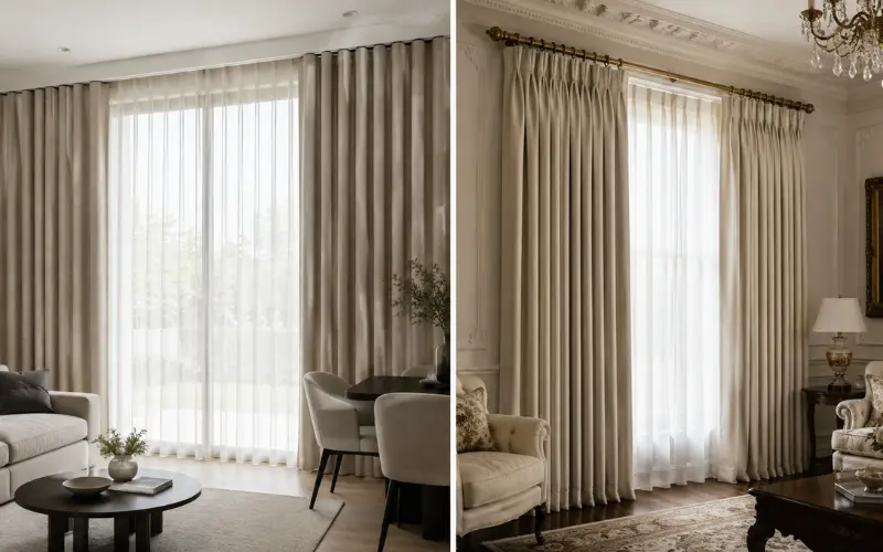s fold curtains vs pinch pleat