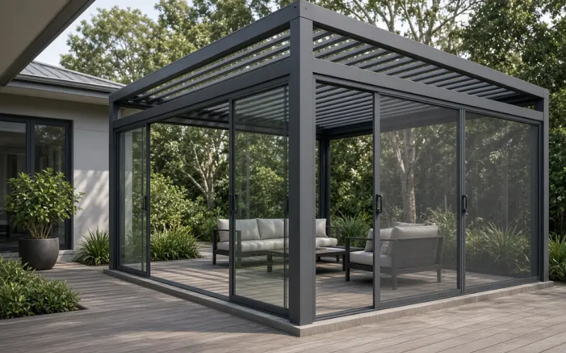 match the enclosure to your climate not a display home photo