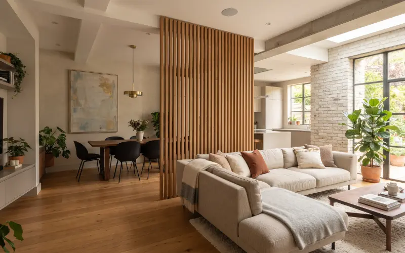 open-plan living and dining