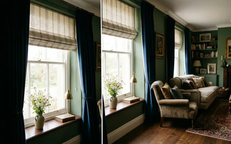 roman blinds for a softer dressed-up look