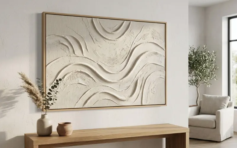 textured plaster and canvas