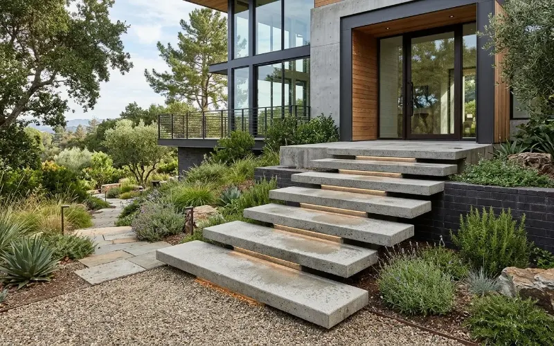 design variations indoor vs outdoor floating stairs